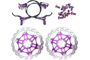 NYK Zoom Kit de freins à disque hydrauliques avant et arrière - Disque flottant et boulons de couleur - Pour VTT - 160 mm - Violet