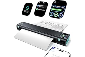 Phomemo M08D Touchscreen Mobiler Drucker, Bluetooth Thermodrucker A4, Rechnungen, Reisedrucker, Mini Tragbarer Drucker Kompatibel mit Phone, Monochromer Nur Thermopapie(M08F Upgrade)
