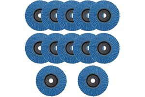 Aoyswuz 12 Styck 76mm Lamellerad Slipskiva Grovhet 60, Lamellerade Slipskivor Centralhål 10mm för Grovslipning av Metall, Trä