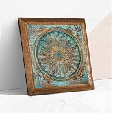 Pinecone Yaşam &Ccedil;i&ccedil;eği Taş Duvar Tablosu - Ahşap &Ccedil;er&ccedil;eveli Taş Tablo - 25x25 cm - Dekoratif Duvar Sanatı - Modern Ev ve Ofis D