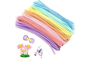 VNIDJGB 100 Pcs Pipe Cleaners for Craft, Multi-colored Flexible Crafting Pipe Cleaners, Long Fuzzy Sticks Including 20 Colors, for Kindergarten Primary school Kids DIY Arts and Crafts Project Decoration.