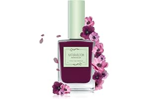 NATURABLOOM Breathable Dark Red Nail Polish - Premium Quick Dry Burgundy Nail Varnish - Halal, Vegan & Organic, Dark Fuchsia