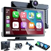 9 Inch Car Stereo with Apple Car Play & Android Auto,Portable Touch Screen Car Player Wireless Car Play Screen with Voice Con