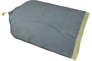 HOME DWELL Premium Velvet Prayer Mat 70x110 cm – Anti-Slip Soft Muslim Janamaz with Tasbeeh – Comfortable Islamic Prayer Rug – Ideal for Daily Use & Gifting – Grey