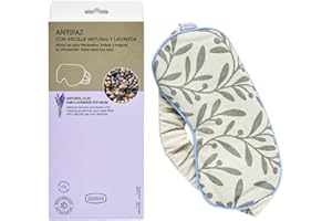 Irisana - Antifaz Térmico de Frío y Calor - Con Arcilla Natural y Lavanda - En Beige - 10 x 3 x 23 cm - Saco Semilla Microondas - Apto para Congelador