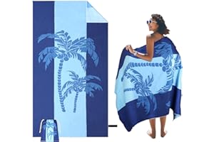 SKYREH Strandtuch Sandfrei Groß 180x100 cm, Schnelltrocknend Doppelseitig Strandtücher Leicht Weiches Mikrofaser Badetuch Stranddecke für Strand, Reise, Schwimmen, Sauna, Yoga, Kokosnussblau