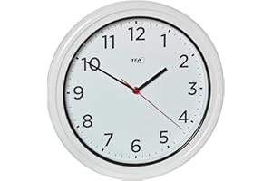 ‎TFA DOSTMANN TFA Dostmann Außen Wanduhr wasserdicht, 60.3078, Outdoor Uhr, UV beständig, Quarzuhr ohne Funk, für Schwimmbad, Terrasse, Garten, Balkon, 30,5cm Durchmesser, gut ablesbar, weiß