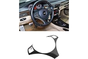 SHSBSCAR Accesorios De Moldura De Marco De DecoracióN De Volante Cromado Abs, para BMW Serie 3 E90 E92 (2005-2012) Parche De Estilo De Fibra De Carbono