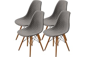 SHENGYIJING Esszimmerstühle Abdeckungen 2/4/6 Stück,Stil Shell Esszimmerstuhl Mid Century Modern Stuhl Sipcover,Gepolsterte Dining Accent Side Stuhlhussen (Taupe,4 Pieces)