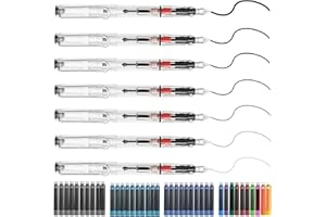 FORHOME Juego de Caligrafía, 7 Bolígrafos de Caligrafía con Puntas Diferentes y 40 Cartuchos de Tinta en 13 Colores, Perfecta para Regalar a Principiantes y Adultas Set Caligrafia Creativa