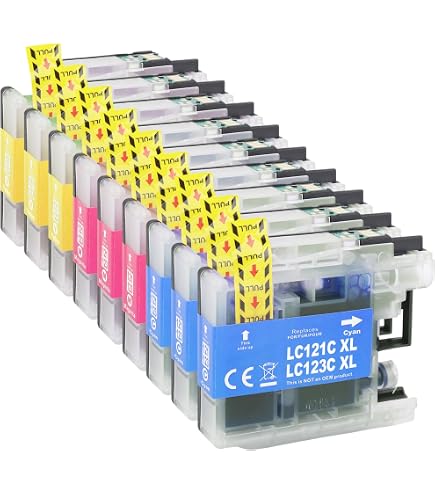 Lot De 4 Cartouches D'encre Noire Go Inks Compatibles Brother LC123 - 15ml - Neuf - Pour DCP/MFC Séries