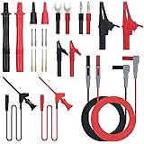 Proster Multimeter Test Leads Kit Multimeter Leads with 8 PCS Probe Pins Alligator Clips Spade Plug Banana Plug for Multimete