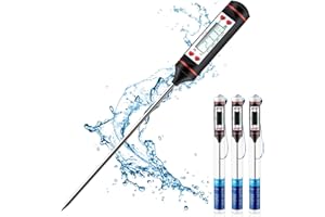 Sinmoe 4 Pcs Instant Read Meat Thermometers with 5.9 Inch Probe Auto Off LCD Display Food Thermometer Cooking Temperature Probe with ℉/℃ Button for Kitchen Cooking Baking Frying BBQ Sugar Jam Milk