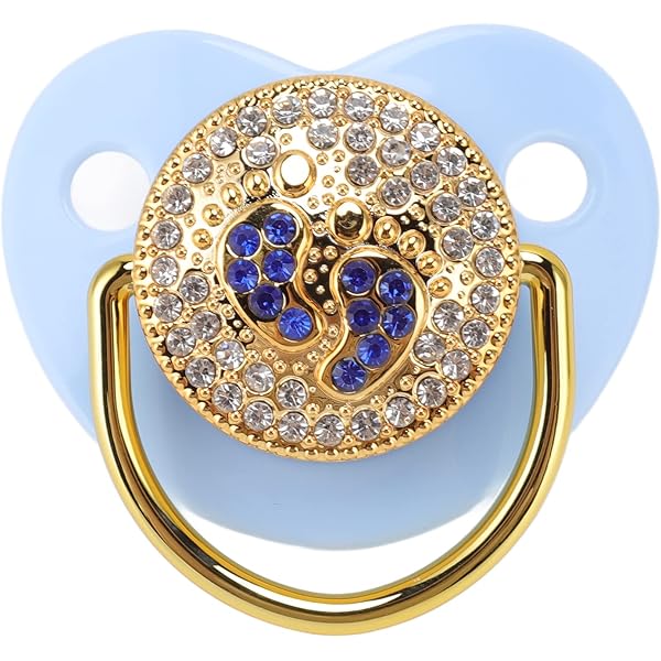 Sucette Bling Baby Couronne Ultra Doux Silicone Safe Infant Dummy Taille M (Bleu) Clip Pour Bébé Jewel