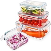 YASHE Food Storage Containers, Plastic Food Containers with Lids, Airtight Meal Prep Sets, Leak-Proof, Stackable, BPA Free- 4