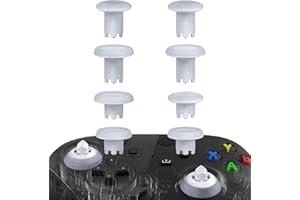 eXtremeRate ThumbsGear V3 Joysticks Interchangeables pour Xbox Core Controller,Stick Baguettes de Rechange pour Xbox One X S Thumb Joystick pour Xbox One Elite pour Nintendo Switch Pro-Blanc