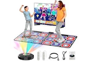 Brolteja Alfombra de Baile Doble para niños y Adultos, Doble Alfombrilla de Baile Musical Antideslizante y Duradera,Tapete de Baile Interactivo con múltiples Modos, cumpleaños para niños, Adultos