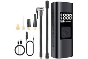 JANSITE 6000mAh Inflador Ruedas Coche 150Psi Compresor de Aire Portátil Bomba de Aire Bicicleta Electrica con Pantalla LCD Digital SOS Light para Scooters, Moto, Bicicletas, Pelotas
