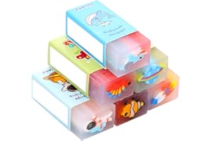 ZYXZUK Rubber Eraser Plastic Pencil Erasers 6Pcs Soft Cute Colorful Erase for Artist School Office Paintings