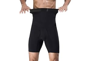 Panegy Herren Body Shaper Boxershorts Figurformende Unterwäsche Unterhose mit Bauchweg Effekt Sport Training Funktionsunterwäsche Weiß Schwarz M-XL
