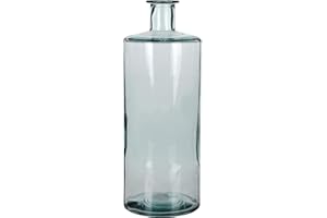 MICA Decorations Guan Botella de Cristal/ – Jarrón, Vidrio, Transparente, Vidrio, Transparente, H. 40 cm D. 15 cm