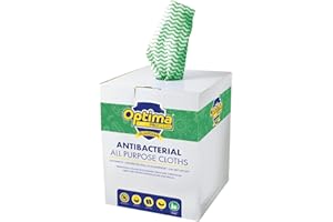 OPTIMA PROCLEAN Optima Guardian, 200 Perforated J Cloths, All Purpose Cleaning Cloths in A Dispenser Box, Centre Feed Roll, Antibacterial Wipes, Professional Grade Cleaning Products, Kitchen Cloth, 37 x 22 cm, Green