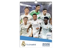 Grupo Erik Calendario 2026 pared grande Real Madrid - Almanaque pared 2026 : Planificador mensual A3 : Con Ilustraciones a todo Color y Fácil de colgar | Real Madrid Niño Regalos
