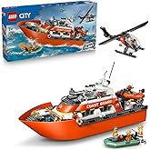 LEGO City Sahil G&uuml;venlik Kurtarma Botu ve Helikopteri 60504 &ndash; 7 Yaş ve &Uuml;zeri Erkek ve Kız &Ccedil;ocuklar i&ccedil;in 5 Minifig&uuml;r ve 1 K&ouml;pe