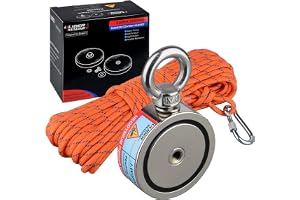 ULIBERMAGNET Superstark dubbelsidig fiskmagnet, kombinerar 240 kg, startset med neodymmagneter, för magnetfiske och skattjakt