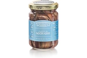 LORENZO COSTA FU EUGENIO Filetti di acciughe sott'olio | Acciughe sott'olio | Acciughe sott'olio siciliane | Acciughe sott olio | Acciughe sotto olio | Made in Italy | 160gr (1 Pezzo)