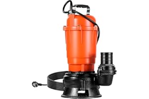 VEVOR 550 W Bomba de Sumidero Sumergible, Bomba de Sumidero de Hierro Fundido de 18000 L/H con Interruptor de Flotador Automático, Altura de Descarga de 10 m, para Evacuación de Aguas Residuales