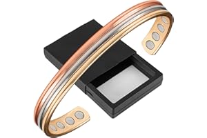 YINOX 8 Magnet-Arthritis-Armbänder für Frauen, 6,5 Zoll reines Kupfer Lymphdrainage Magnetfeldtherapie-Armbänder für Karpaltunnel und Schmerzlinderung (3500 Gauss)