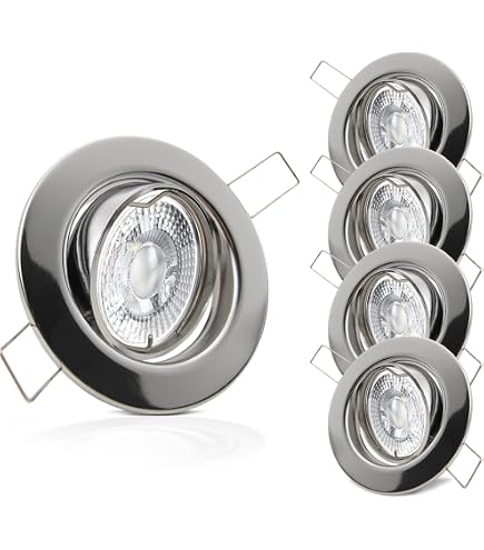 LED Einbaustrahler Messing – 5 Watt, Warmweiß, Schwenkbar, Für 80–85 Mm Bohrloch, 12V