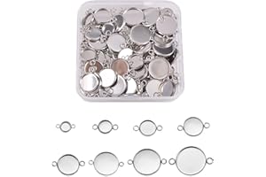 BEEFLYING 304 Cabujones de acero inoxidable Bisels Trey Setting para la fabricación de joyas en blanco bisel colgante bandeja