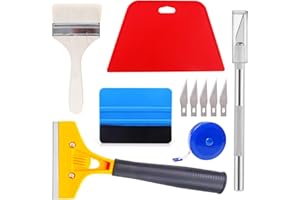 Ewrap Wallpaper Hanging Kit Wallpaper Tools Wallpaper Smoothing Tool with Paint Brush, Wallapaper Scraper, Red Squeegee, Tape Measure