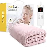Cosi Home® Luxury Faux Fur Heated Throw - Electric Heated Blanket with 9 Heat Settings, 9 Hour Timer and Overheat Protection 