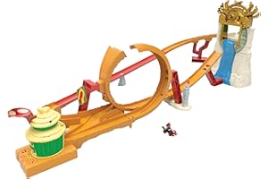Hot Wheels Super Mario Bros - Corsa nella Giungla di Kong, playset ispirato al film con macchinina die-cast di Mario inclusa, pista con loop e salto su cascata, giocattolo per bambini, 5+ anni, HMK49