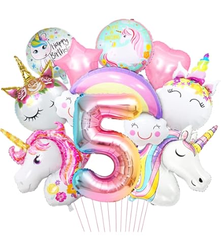 Topper per torta con unicorno arcobaleno, festa di compleanno per ragazza per bambini, decorazione fai da te, baby shower, bomboniere, fornure per feste a tema unicorno  15