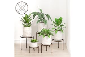Ziwijity 5er-Set Blumenständer aus Metall, Pflanzenständer für Innen Außen Garten Pflanzen,Blumentopf Ständer für Pflanzentreppe, Anti-Rost Eisen Display Rack für Haus & Garten Dekoration (Bronze)