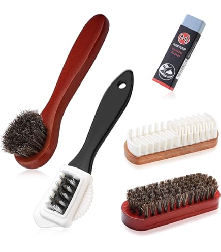 Brosse De Nettoyage à 4 Côtés Pour Daim - Brosse De Nettoyage à 4 Voies + Gomme - Kit De Nettoyage De Chaussures En Cuir Nubuck