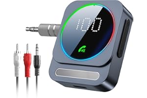 SONRU Bluetooth 5.3 Receiver for HiFi, Car Bluetooth AUX Adapter, Bluetooth to 3.5mm Jack for Home Stereo/Speaker/Wired Headphones,Low Latency,AUX Connection, Noise Cancellation