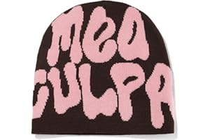 KieTeiiK Letter Print Beanies - Slouchy & Knit Unisex MEA Y2K Beanies
