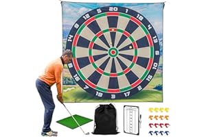TTXSDYD Golf Practice Hitting Mats Game Set, Golf Chipping Game, Dart Pattern Golf Game Mat with 12 Golf Balls, Office Home, Golf Training Aid Equipment Suit, Golf Skills Props for Indoor Outdoor