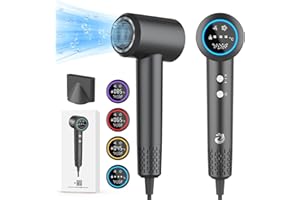 KARFUN Haartrockner,Ionen Föhn,110, 000 RPM Professioneller HD Display High-Speed Fön Motor für schnelles Trocknen,200 Millionen Plasma Low Noise Thermo-Control Hair Drye mit magnetischer Düse
