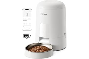 PETLIBRO Comedero automático para Gatos con aplicación, inalámbrico 2,4 G, alimentador Inteligente con WiFi, batería Recargable con 30 días de duración de la batería, con Cuenco de Acero Inoxidable
