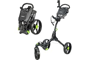 ‎XDRIVEMAX XDriveMax 360 drehbarer Golf Trolley 3 Rad,Golftrolley Klappbar für Golfschläger, mit Schirmhalter und Premium-Ablagefach(Grün)
