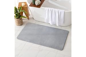 MIULEE Tapis de Bain Tapis d'absorption Hygroscopique Antidérapant pour Salon Bain et Maison Moderne Belle Confortable Lavable Couleur Unie 70x120cm Gris Clair
