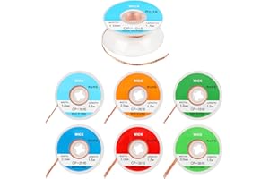 DADABIG 7 PCS Desoldering Wire, Solder Braid Wire Desoldering Wick Desoldering Wick Solder Braid Wire Low Residue No-Clean Solder Tin Remover Tool, 1.0/1.5/2.0/2.5/3.0/3.5 mm