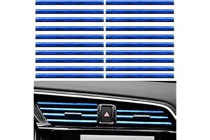 20 Stück Youzzei Auto Lüftungsschlitz Dekoration, 20CM DIY Car Air Vent Decoration, PVC Auto Deko Innenraum Lüftungsgitter Innenausstattung Streifen für die Meisten Lüftungsschlitze (Eis Blau)