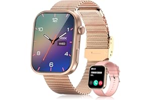 KIPTUMTEK Smart Watch for Women Answer/Make Calls,2.01"Touch Screen Fitness Watch Step Counter,110+Sport Modes, Heart Rate Sleep Monitor, Fitness Tracker, IP68 Waterproof Smartwatch with 2 Strap for Android iOS